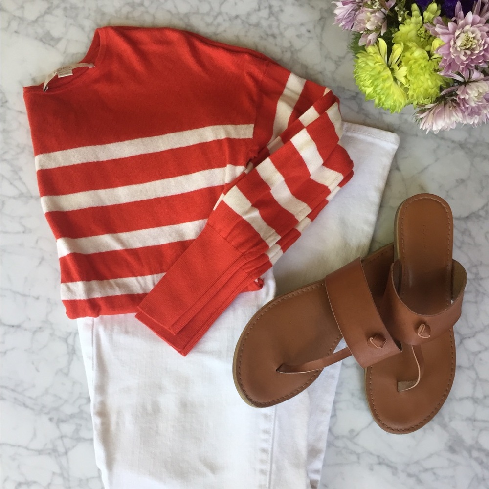 LOFT Striped Sweater with Faux-Button Accent, SP